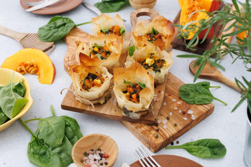 Pumpkin Feta Phyllo Cups for Fall