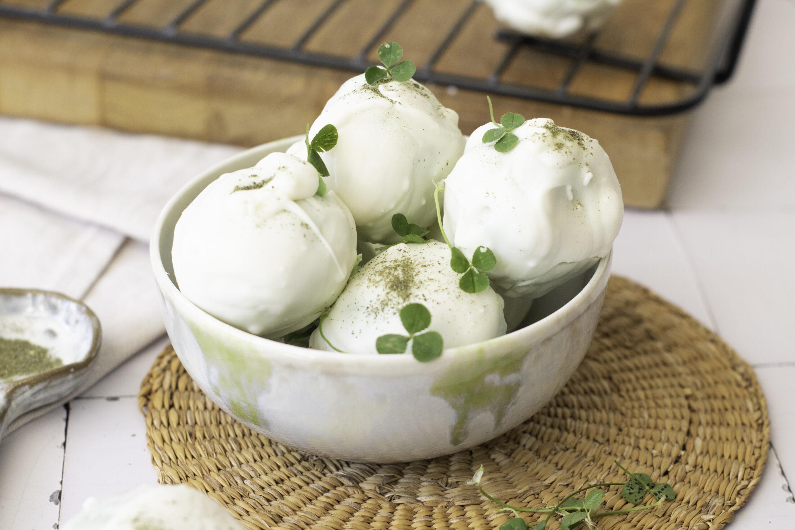 Saint Patricks’s Green Tea Truffles