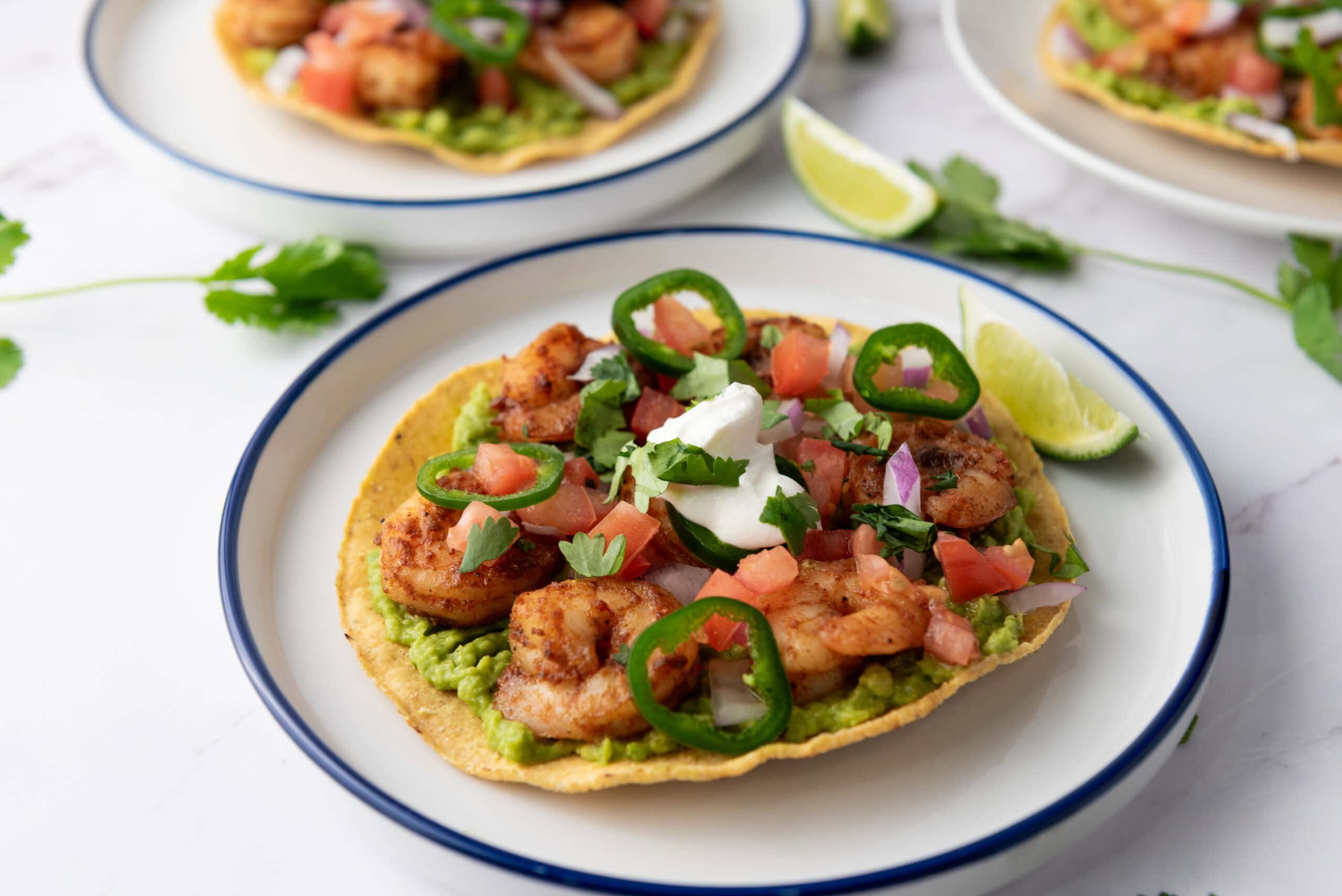 Crispy Crunchy Shrimp Tostadas