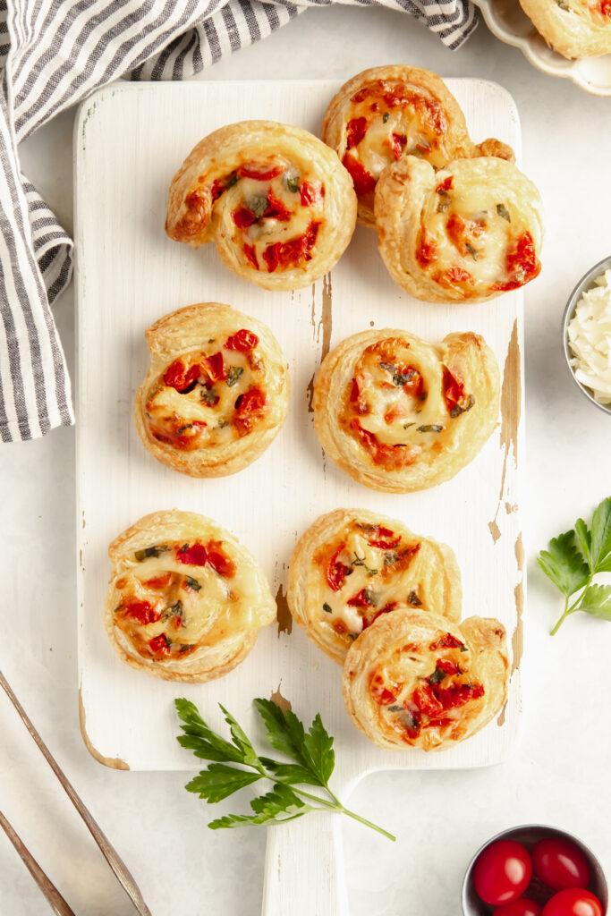 Baked Caprese Pinwheels In Puff Pastry