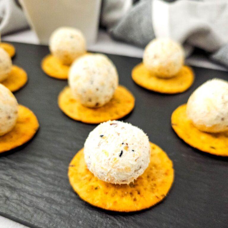 Easy Cheeseball Bites on Ritz Crackers